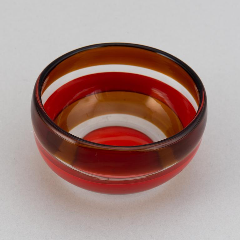 A glass bowl by Venini, Murano, Italy, numbered 115  9/10.