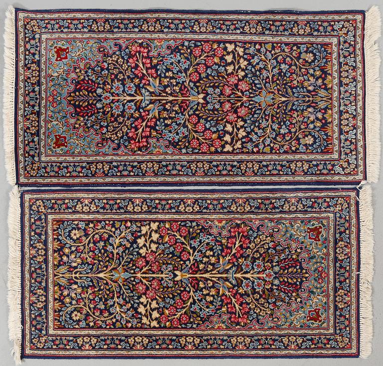 MATTOR, 2 st, Kirman, 1900-talets andra hälft, ca 120x60 cm.