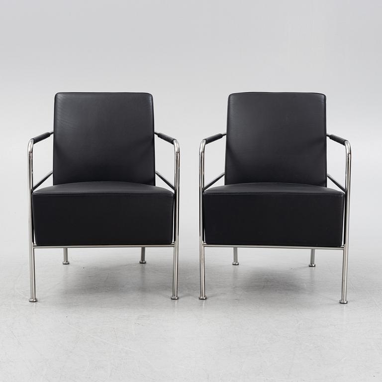 Gunilla Allard, a pair of leather upholstered 'Cinema' easy chairs, Lammhults.