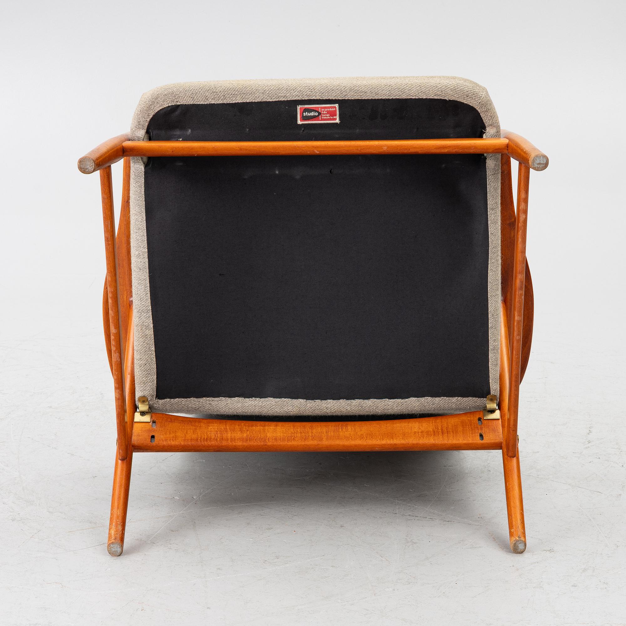 Alf Svensson, fåtölj "Contour-serien" Bra Bohag, Studio Ljungs industrier, 1960-tal.