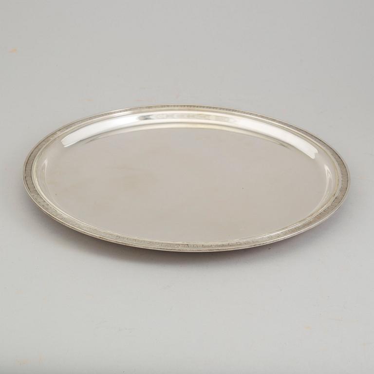 ATELIER BORGILA, a sterling silver tray from Stockholm, 1946.