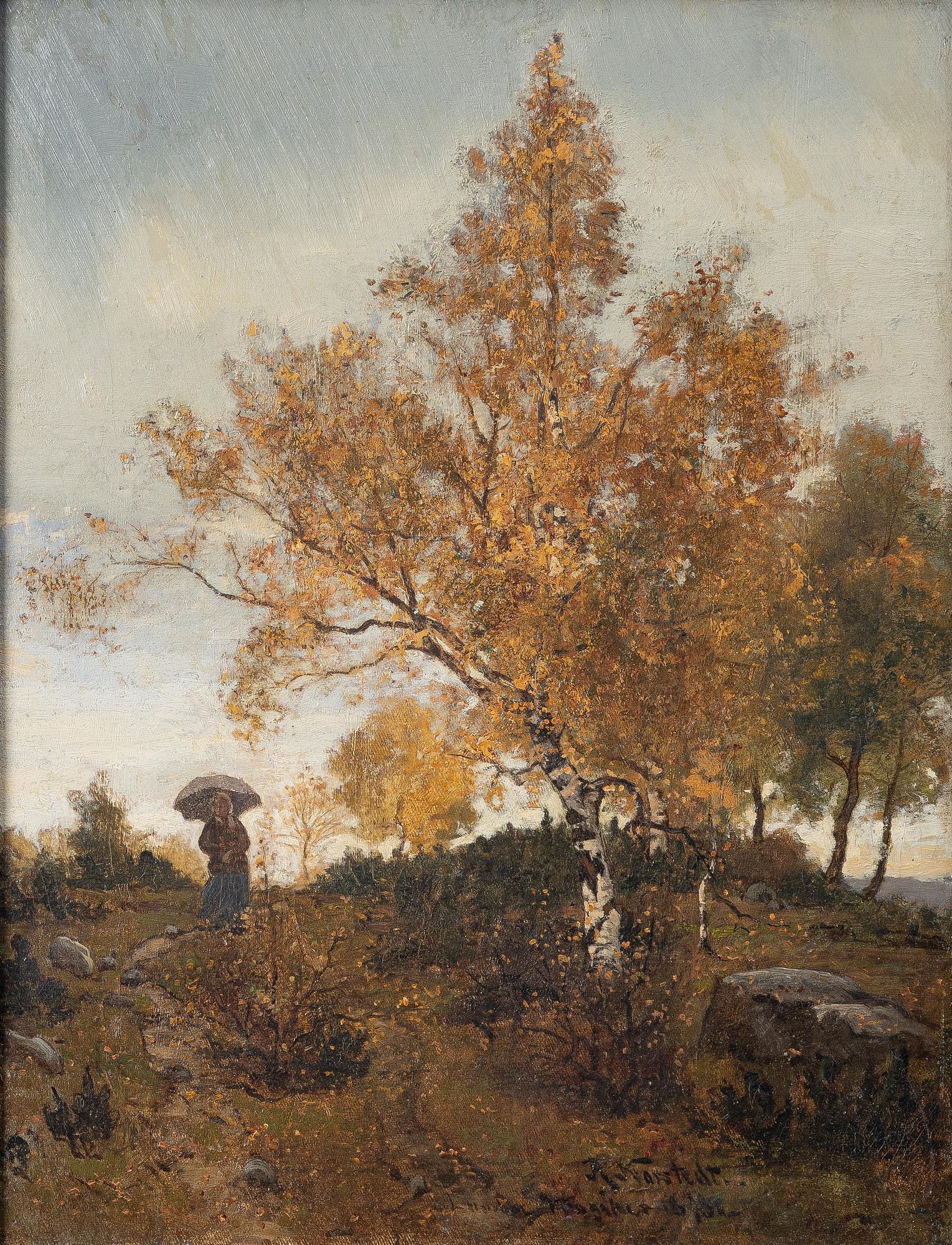 Reinhold Norstedt, Woman in an Autumn Landscape.
