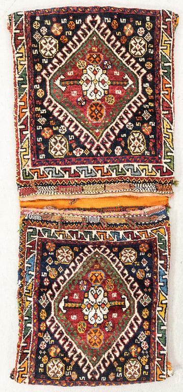 Saddlebag Kashgai Khorjin antique approx. 132x53 cm.