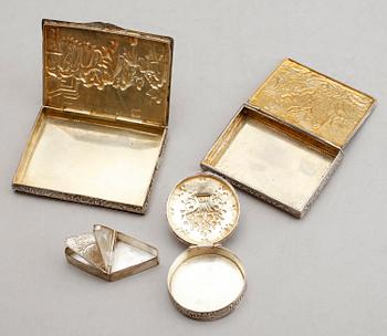 DOSOR, 4 st, silver, bl a Nederländerna, 1900-tal. Vikt ca 247 g.