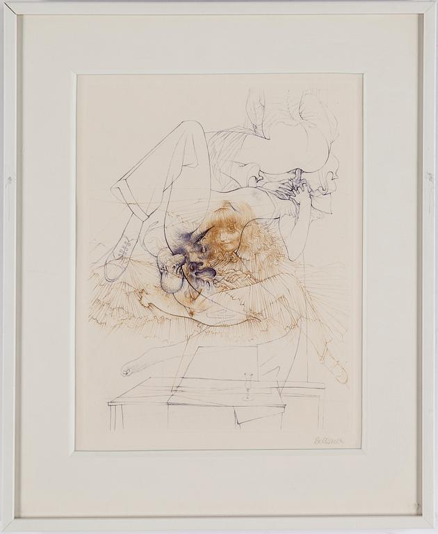 HANS BELLMER, 10 etchings in two colours, 1966-68, signed in pencil.