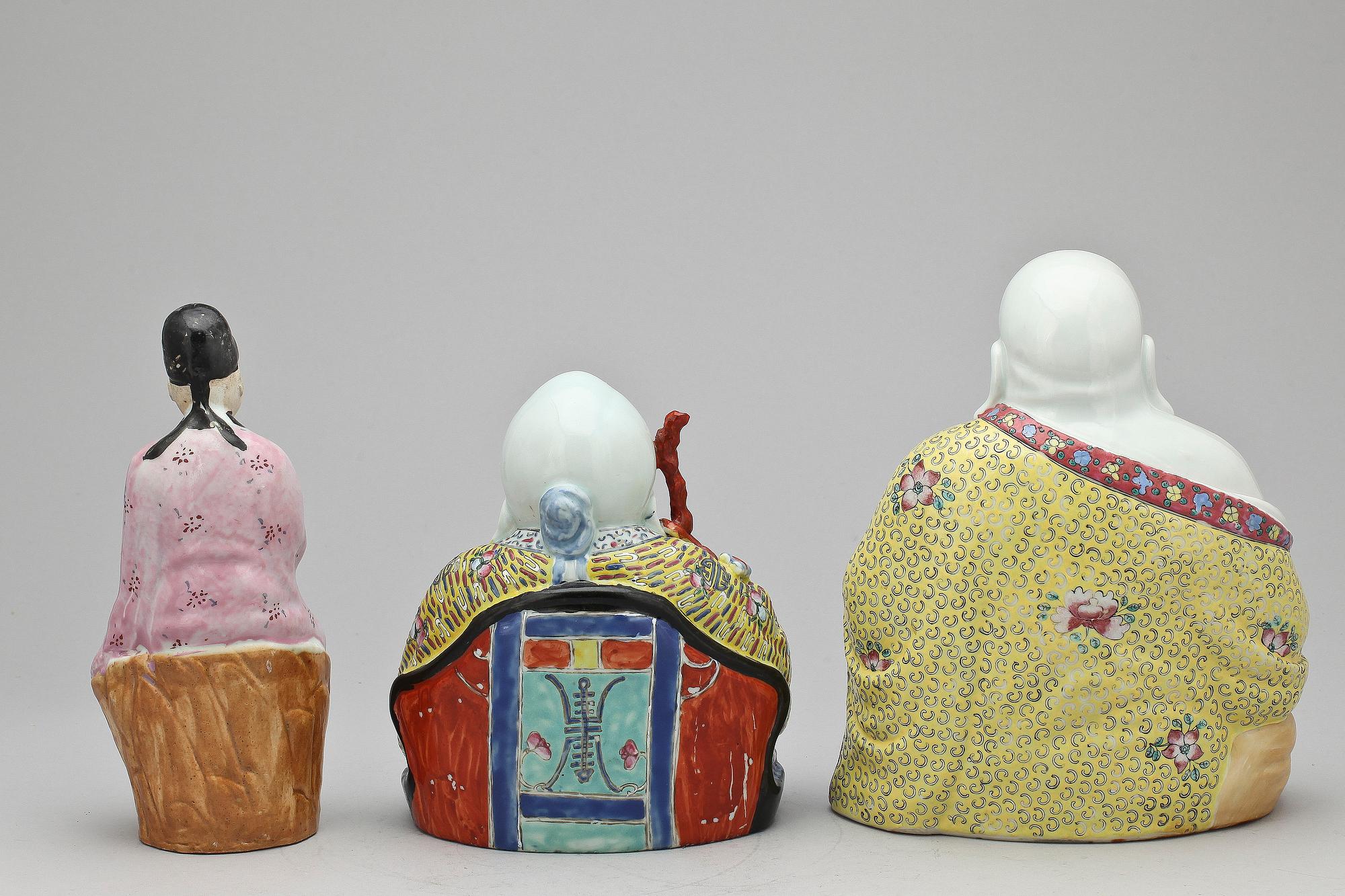 FIGURINER, 3 st, porslin, Kina, samtida tillverkning.