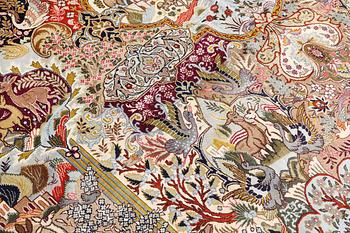 A Kashmar carpet, approx. 391 x 393 cm.