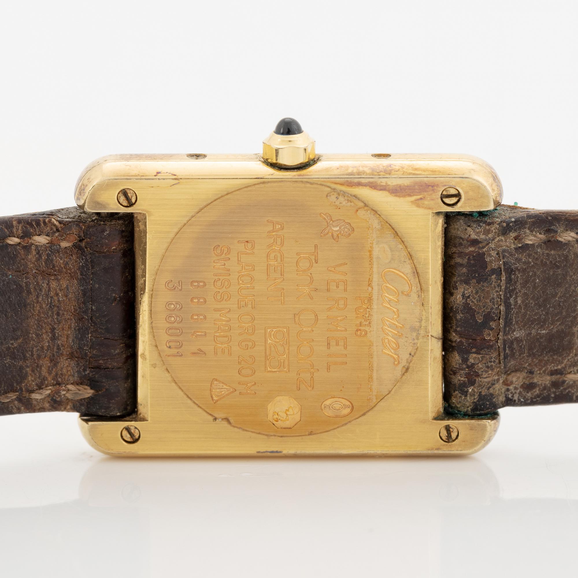 must de Cartier, Tank, wristwatch, 20,5 x 20 (28) mm.