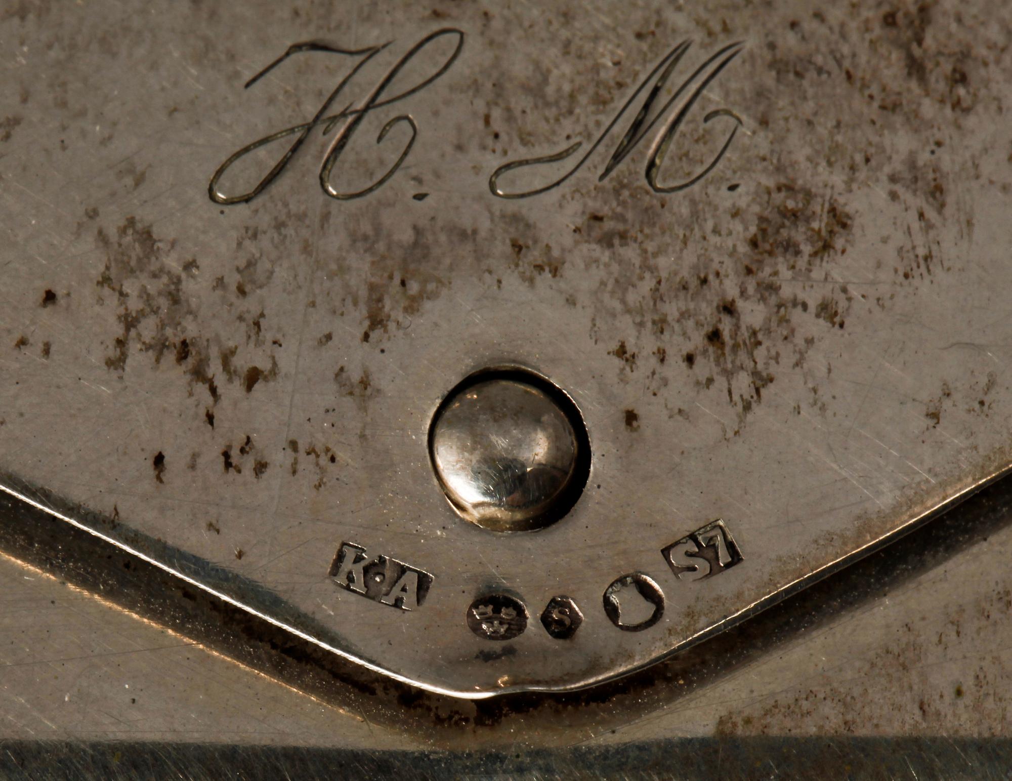 PARTI SILVER, 5 delar. Bl a K Anderson Stockholm, 1920. Silvervikt ca 141 gr.