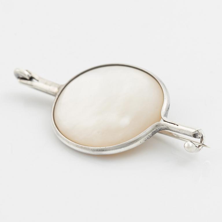 Vivianna Torun Bülow-Hübe, a sterling silver and mother-of-pearl brooch, Jakarta, Indonesia.