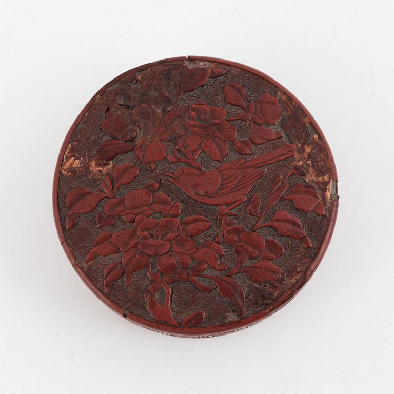 A lacquer ware box, China, late Qing dynasty.