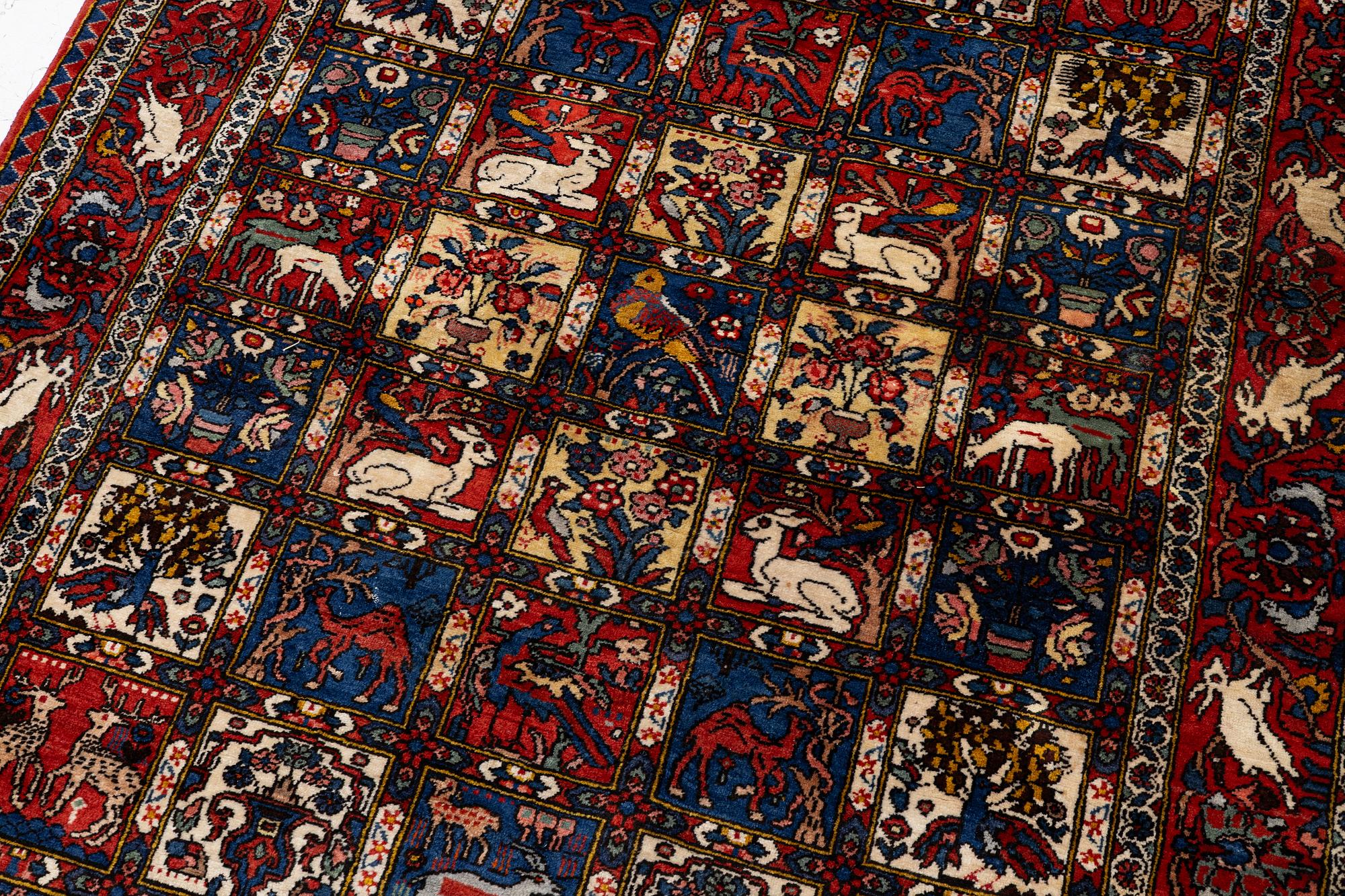 Carpet, Bakhtiari, figural, approx. 230 x 160 cm.