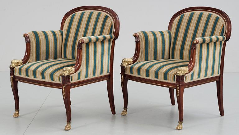 SOFFGRUPP, 8 delar, empire-stil, 1900-tal.