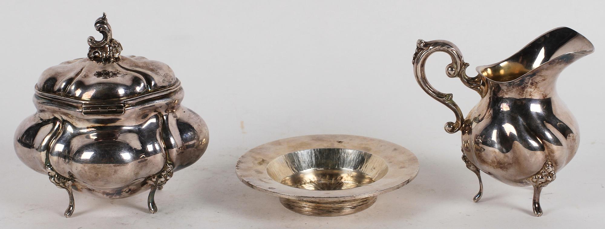 PARTI SILVER, 3 delar, 1900-tal. Bl.a. Ray Urban. Tot vikt 420 gram.