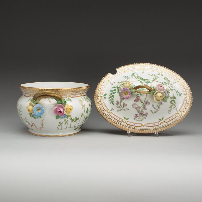 A Royal Copenhagen 'Flora Danica' tureen with cover, Denmark, 20th Century.