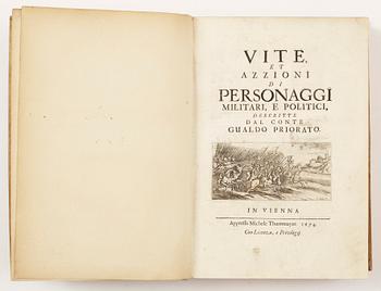 BOK, "Vite et azzioni di personaggi militari e politici" av Gualdo Priorato Galeazzo, Wien 1674.
