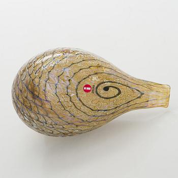 Oiva Toikka, a 'Summer Grouse' glass bird, signed O. Toikka Nuutajärvi.