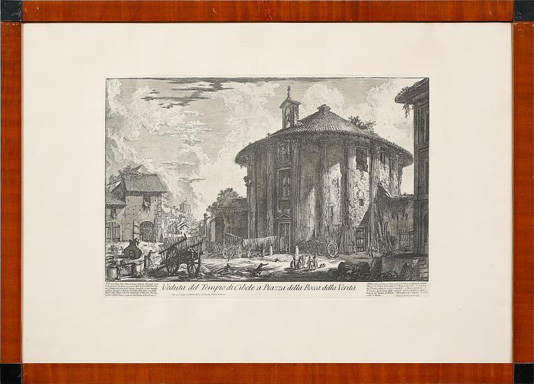 FRANCESCO PIRANESI, 2 st, efter, etsningar, 1800/1900-tal.