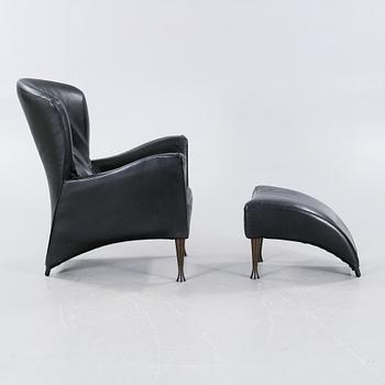 A lounge chair with foot stool by Gijs Papavoine for Montis, model "Castor", late 20th century.