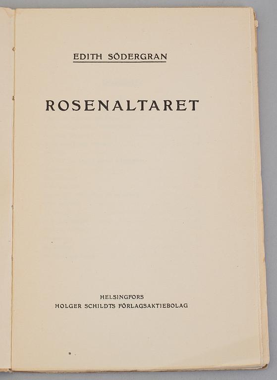 BOK, Fyra originalupplagor av Edith Södergran, Dikter.