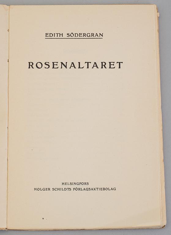 BOK, Fyra originalupplagor av Edith Södergran, Dikter.