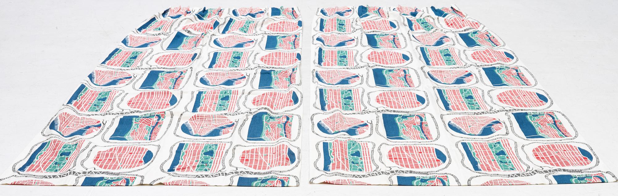 Josef Frank, curtains, a pair, "Manhattan", Svenskt Tenn.