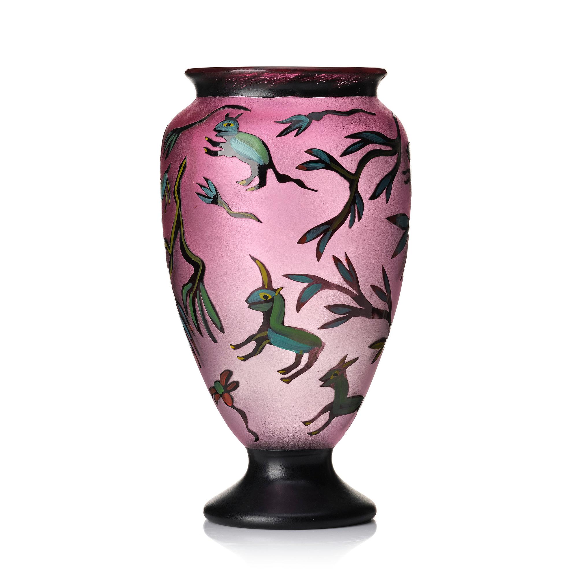 Ulrica Hydman-Vallien, a unique 'juvelglas' glass vase, Kosta Boda, Sweden.