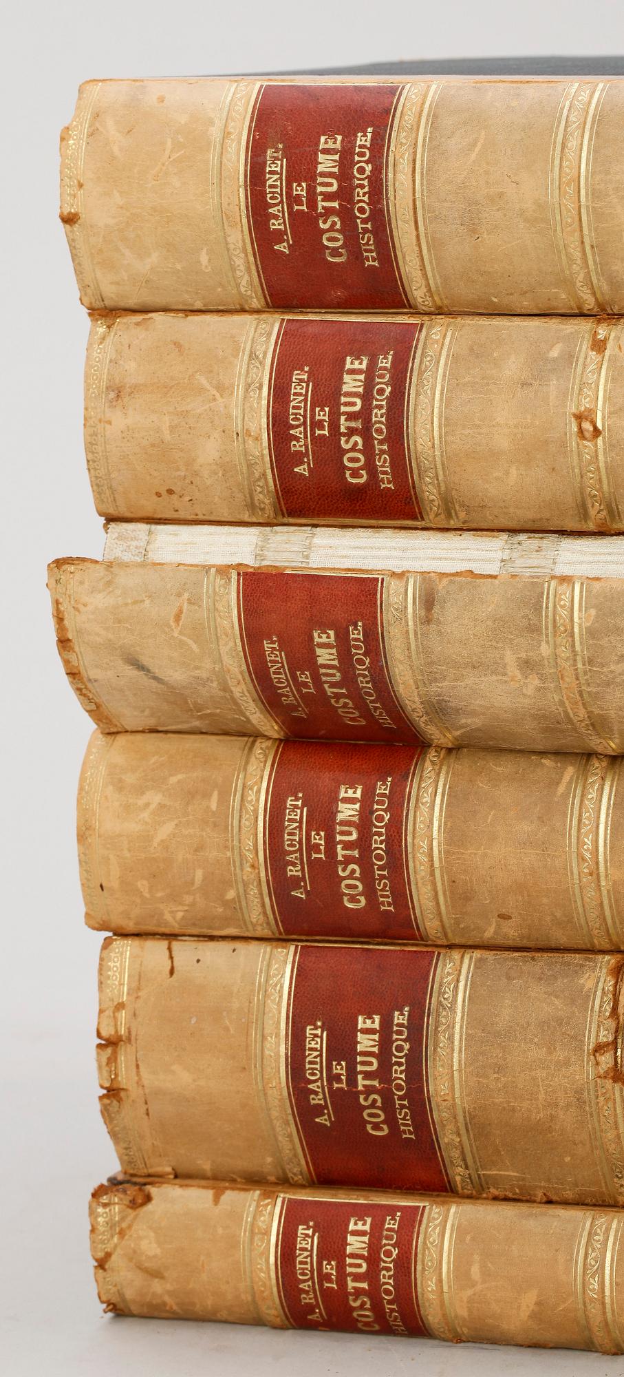BOKVERK, 6 vol, "Le Costume Historique" av Auguste Racinet, Paris 1888.