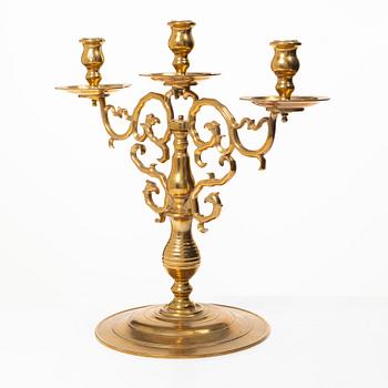 A brass candelabrum, Gusums Bruk.