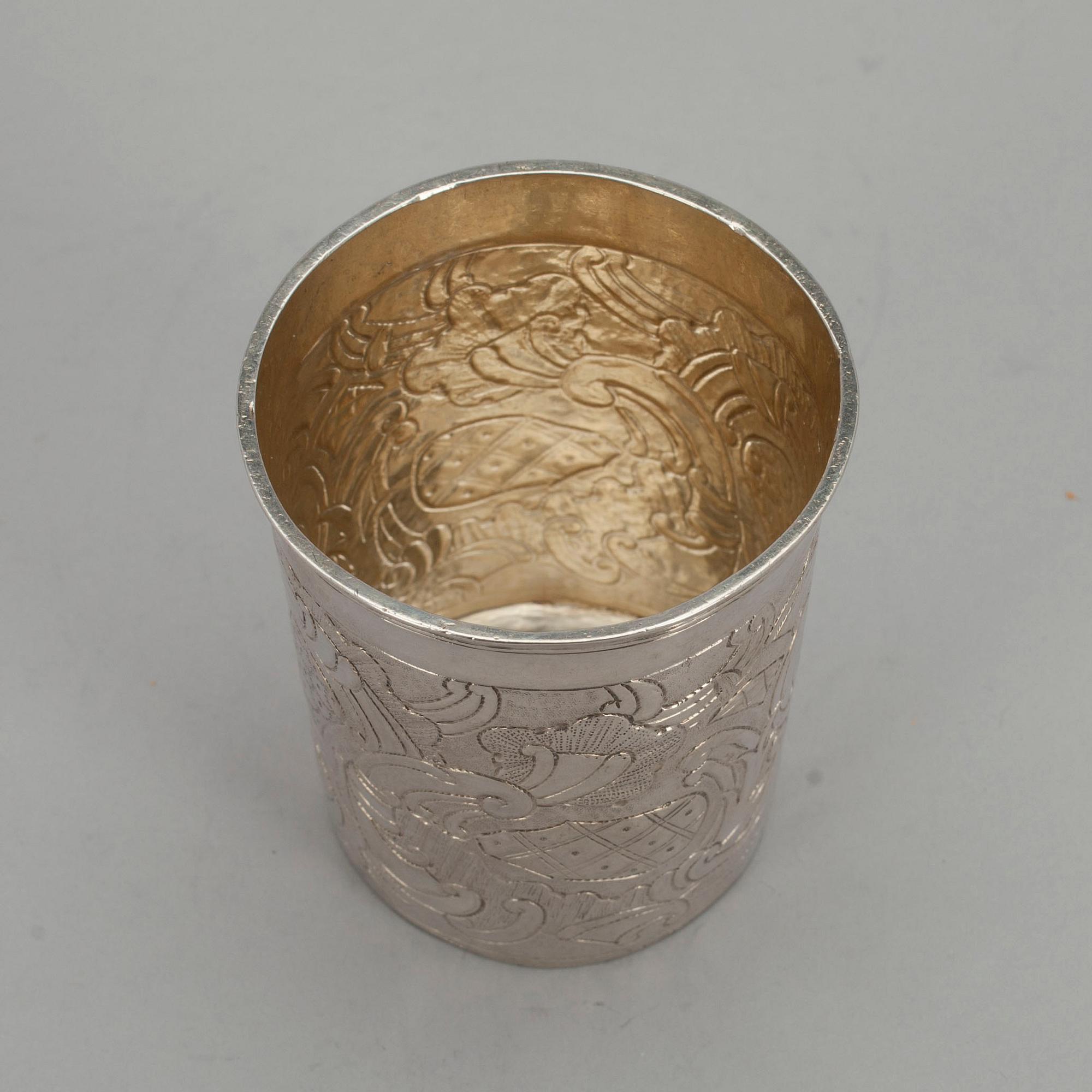 BÄGARE, silver, Moskva 1751. Vikt 87 g.