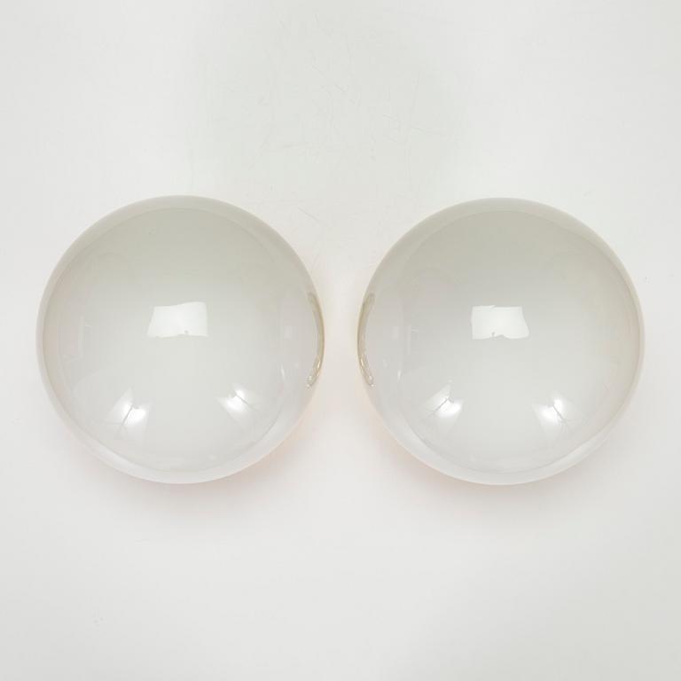 Klaus Michalik, A pair of 1960s wall/ ceiling lights, 'Bau' model 971-504/H for Stockmann Orno, Finland.