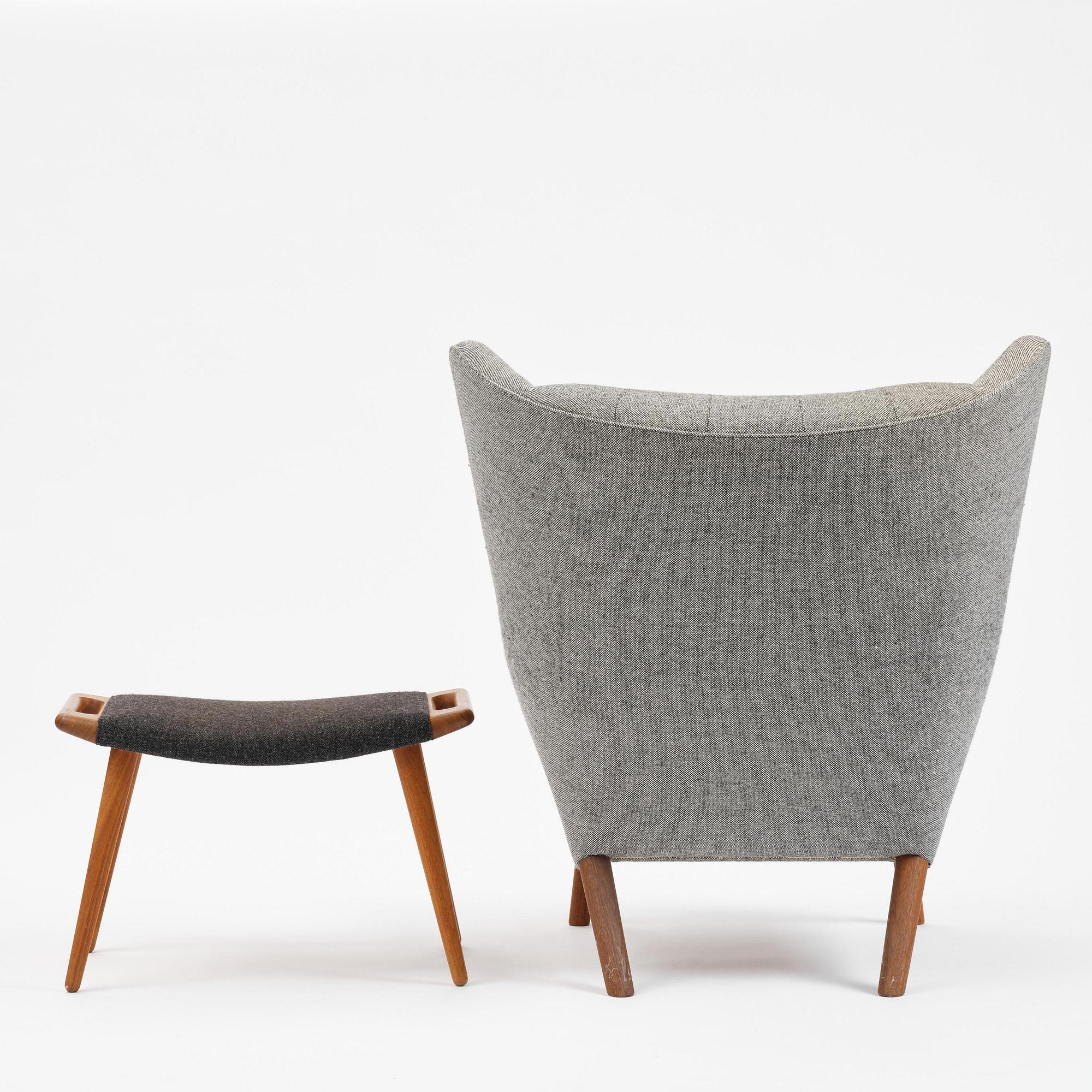 Hans J. Wegner, a "Bamse" (Papa Bear) armchair with ottoman, PP Møbler, Denmark.