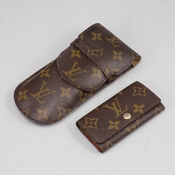 LOUIS VUITTON, a sunglassescase and a keycase.