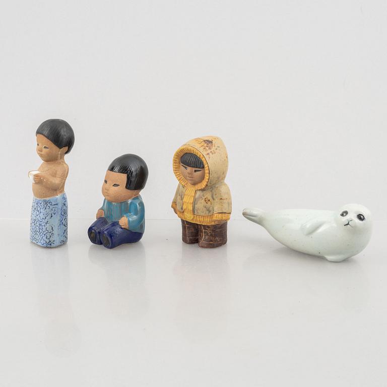 Lisa Larson, a set of four stoneware figurines, Gustavsberg.