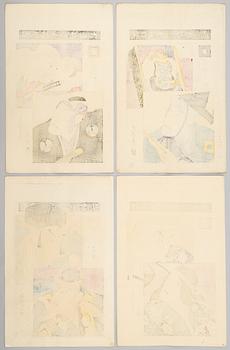 Torii Kiyosada (1844 -1901) and Torii Kiyotada VII, the kabuki actor Ichikawa Danjuro IX in various roles.