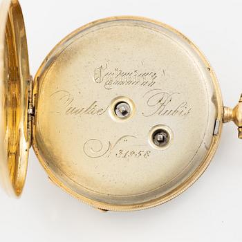 Pocket watch, 18K gold, 36.5 mm.