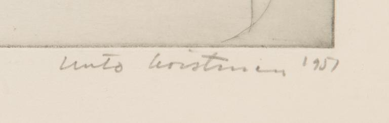 Unto Koistinen, etching, signed and dated 1951, numbered II 30/50.