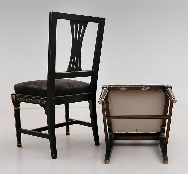 STOLAR, 1 par, gustaviansk stil, 1900-talets första hälft.