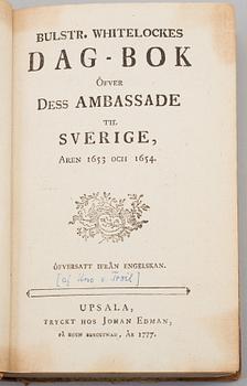 BOK, Bulstrode Whitelocke:en, Uppsala 1777.