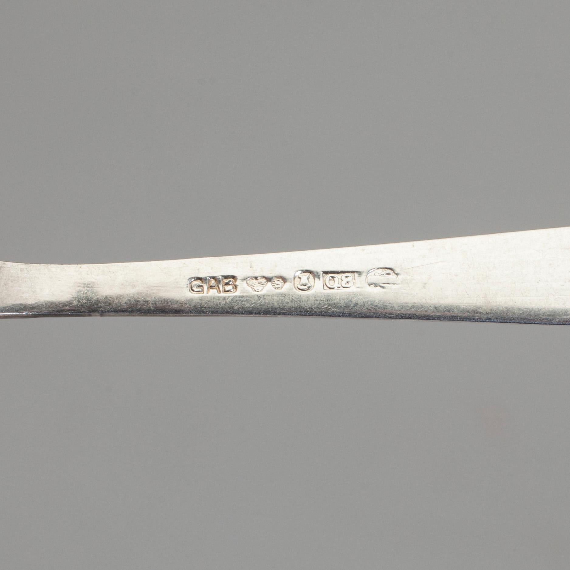 KAFFESKEDAR, 12 st, silver GAB, Stockholm 1941-1942. Total vikt ca 137 g.