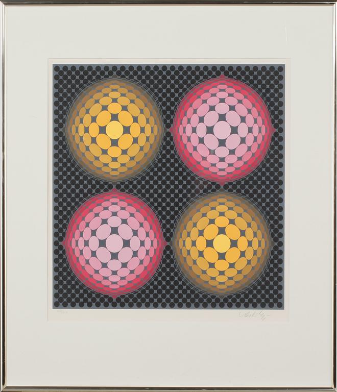 VICTOR VASARELY, färglitografi, signerad och numrerad 224/250.