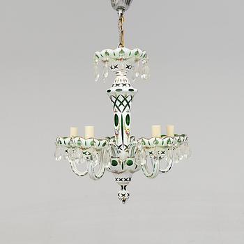 TAKKRONA, glas, Böhmen, 1900-talets mitt. Höjd ca 50 cm.