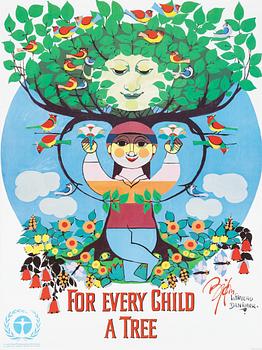 Björn Wiinblad, 'For every child a tree'.