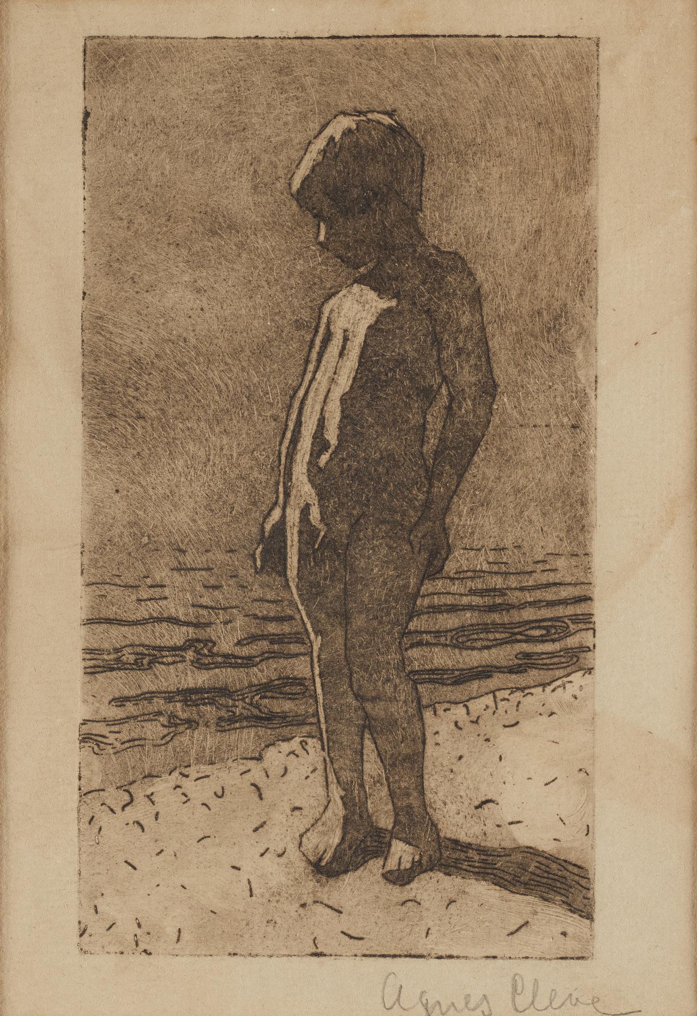 Agnes Cleve, etching, signed.