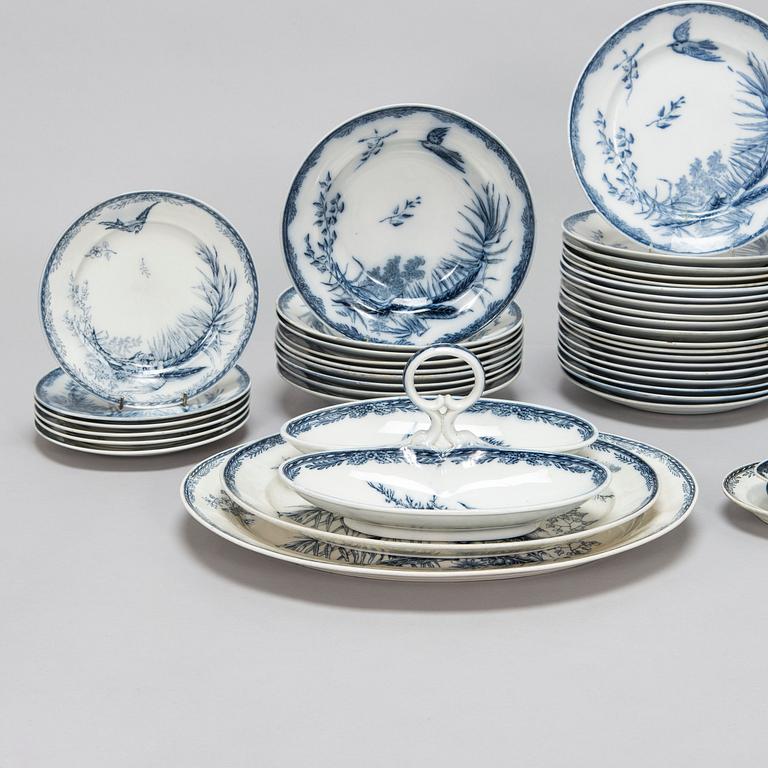 A 42-piece set of Arabia faience dinnerware, late 19th century.