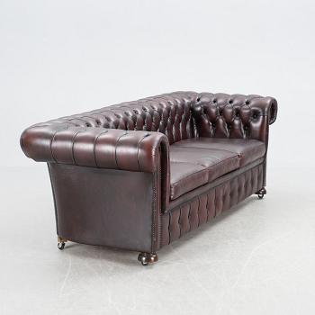 SOFFGRUPP, 3 delar, Chesterfield-stil. 1900-talets slut.