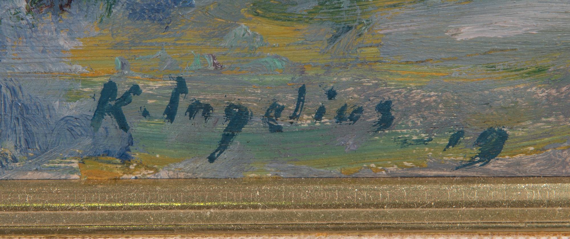 Karl Ingelius, olja på pannå, signerad och daterad -19.