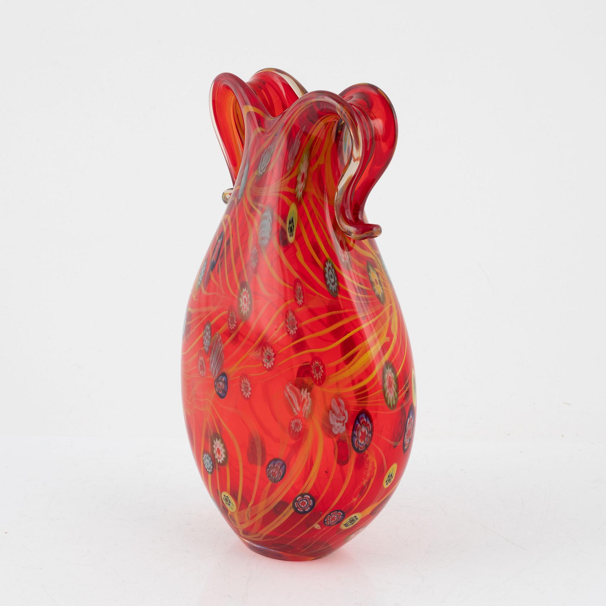 Vase, glass, probably Murano, Italy.