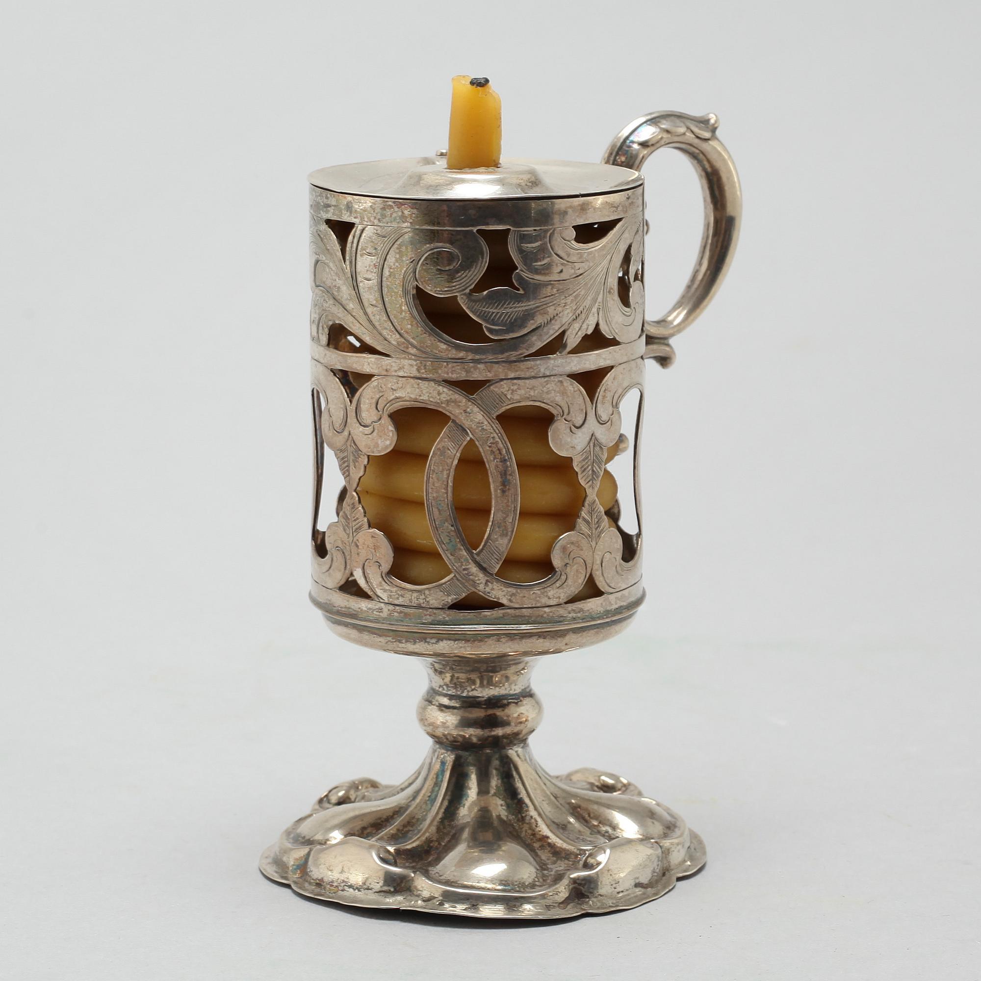 CHRISTOPHER CREUTZ, vaxljusstake, silver, Stockholm, 1859.
