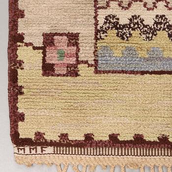 CARPET. "Lunden". Knotted pile. 256 x 179 cm. Signed MMF.